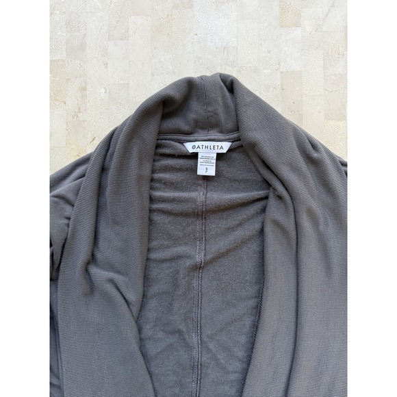 ATHLETA  Women Pranayama Restore Wrap Size S Gray Ultra-Soft Long Sleeve Pocket - Picture 5 of 8